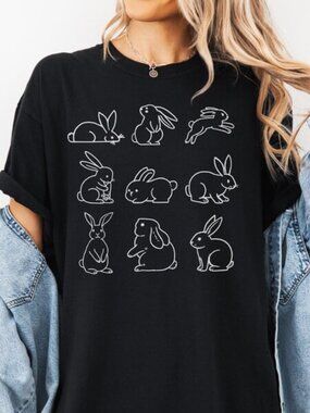 Graphic Bunny Easter Shirt, Rabbit Lover Gift, Gift For Easter